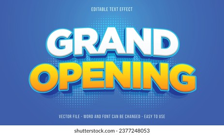 Editable text effect grand opening, graduation text style