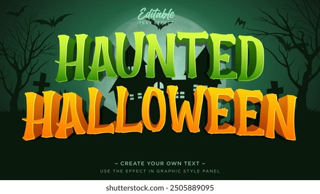 Editable text effect halloween theme, Haunted text style mockup