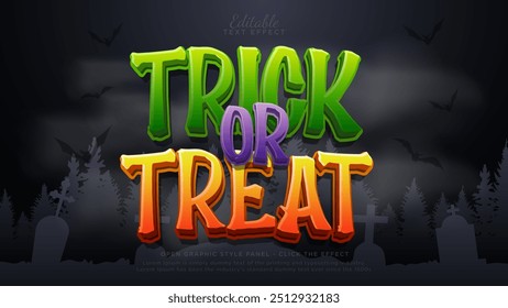 Editable text effect halloween theme, Trick or treat text effect template