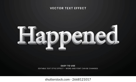 Efeito de texto editável aconteceu vetor premium de estilo 3d 
