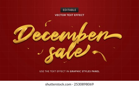 Editable text effect, Hello Sale 3d gold text vector illustration