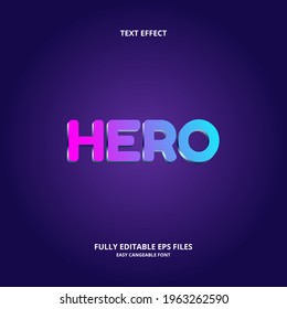 Editable text effect hero title style