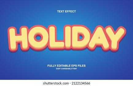editable text effect holiday vector