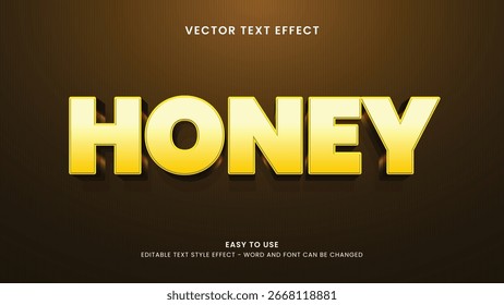 Efecto de texto editable miel estilo 3D Vector premium 