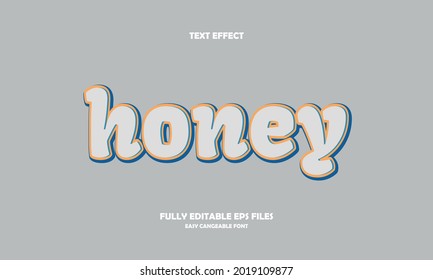 Editable text effect honey title style