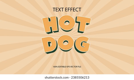 Editable text effect hot dog 3D Creative text effect.