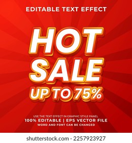 Editable text effect - Hot Sale template style premium vector