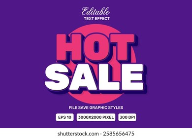Editable text effect Hot Sale vector premium template back.