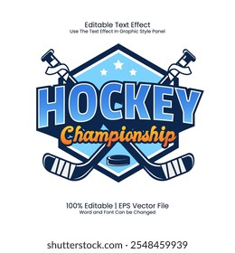 Editierbarer Texteffekt - Logo der Eishockey-Meisterschaft