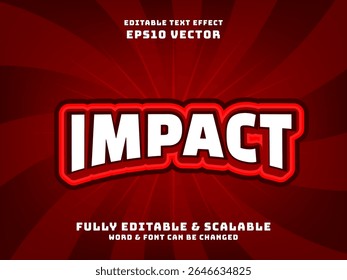 Efeito de texto editável impacto 3d modelo de desenho animado vetor premium