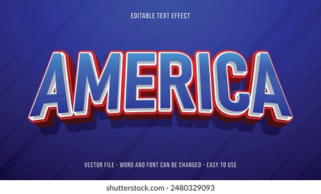 Editable text effect independece day of america, patriotic text style