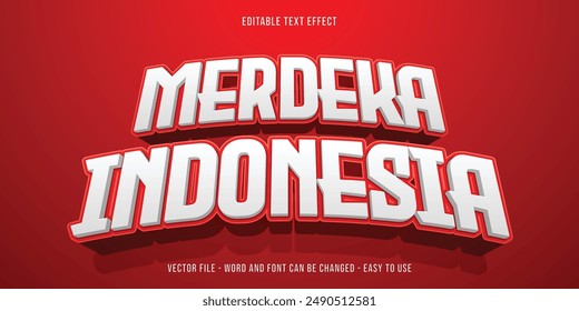 Editable text effect Indonesia Independence Day