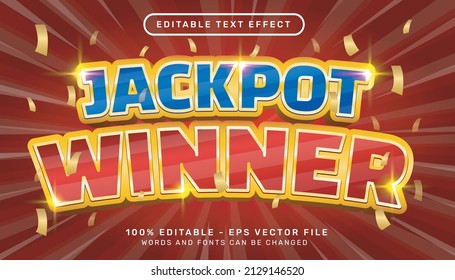 Editable Text Effect - Jackpot Winner 3d Style Concept