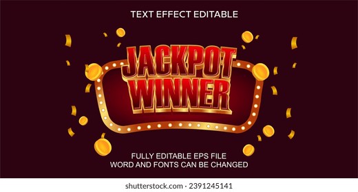 EDITABLE TEXT EFFECT JACKPOT WINNER BIG WIN 3D TEXT STYLE