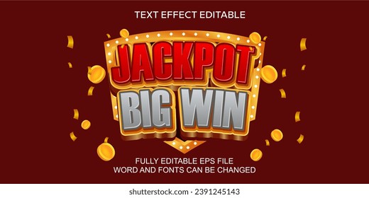 EFECTO TEXTO EDITABLE JACKPOT GANADOR GRAN GANADOR ESTILO DE TEXTO 3D