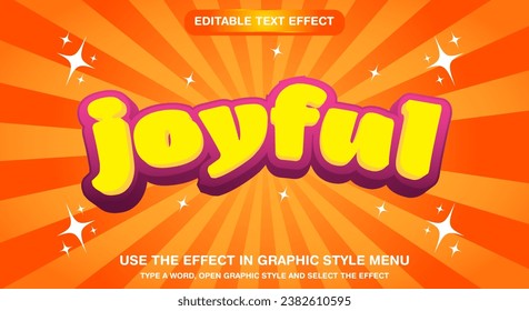 Editable text effect joyful cartoon text effect