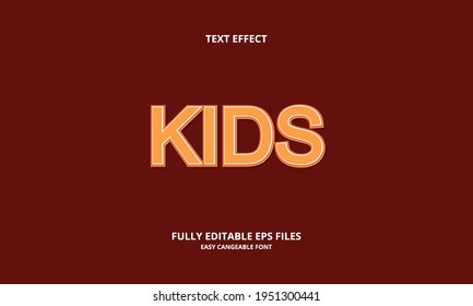 Editable text effect kids title style
