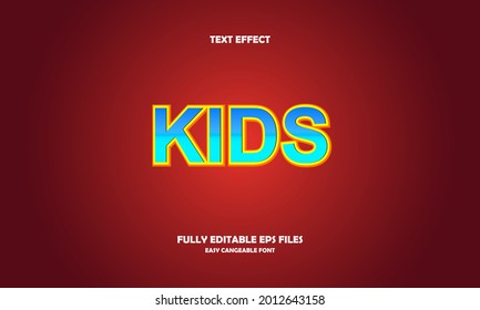 Editable text effect kids title style