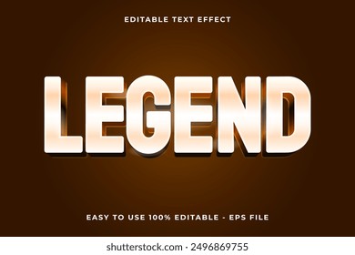 Editable text effect legend 3d glossy template style trendy vector