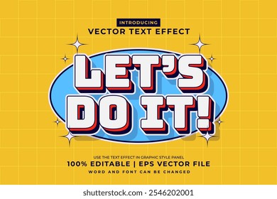 Efecto de texto editable Lets Do It Vector premium de estilo de Plantilla de dibujos animados 3d