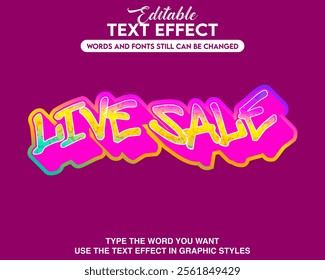 Editable text effect live sale style