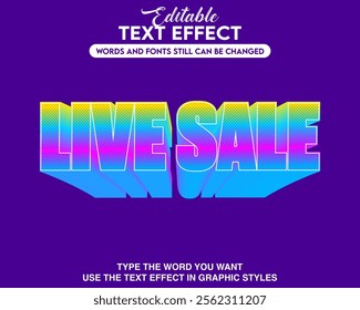 Editable text effect live sale style