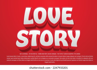 Editable text effect love story