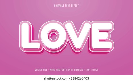 Editable text effect love, suitable for business brand