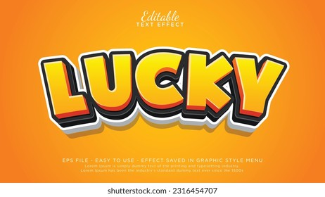 Editable text effect , Lucky 3d text effect	