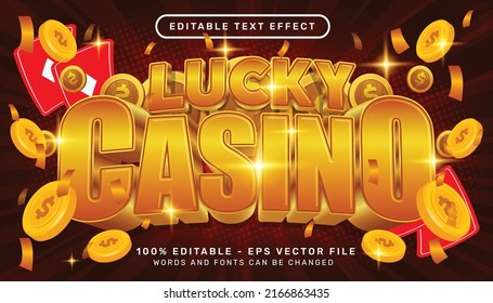 Editable Text Effect, Lucky Casino 3d Style