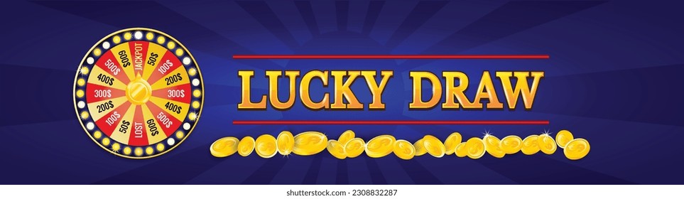 Efecto de texto editable Efecto de estilo Lucky Draw 3d. elegante efecto de texto con color rojo y dorado para un tema de lujo. Vector Premium