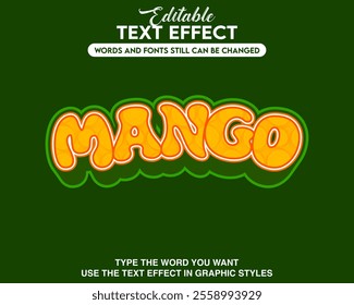 Editable text effect mango style