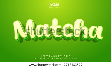 Editable text effect matcha for food and beverage poster or label