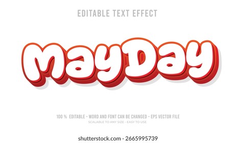 Editable text effect mayday3d style premium vector	
