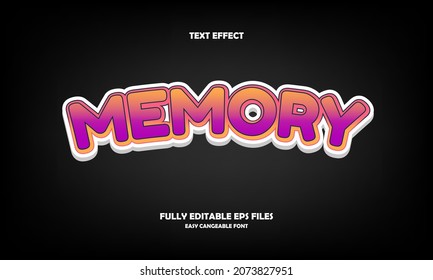 Editable text effect memory title style