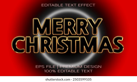 Editable text effect Merry Christmas text style. 
