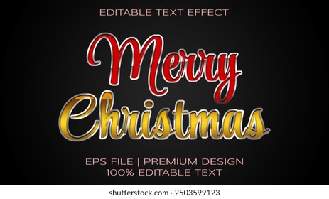 Editable text effect Merry Christmas text style.Text effect for Christmas promotion and celebration