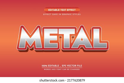 Editable Text Effect Metal Style	

