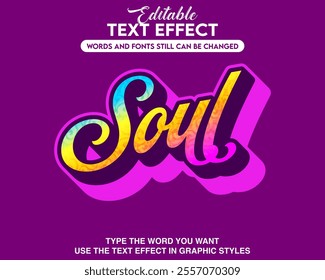 Editable text effect modern style soul theme