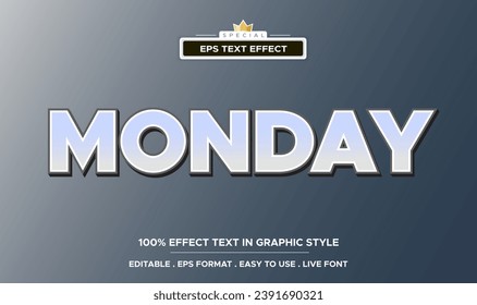 Editable text effect, monday style