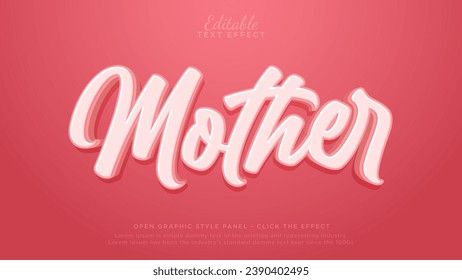 Editable text effect. Mothers day text template