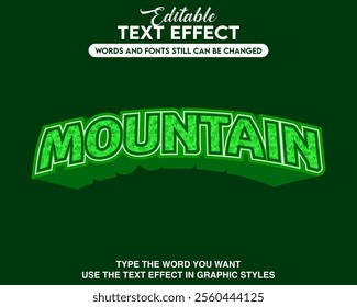 Editable text effect mountain style