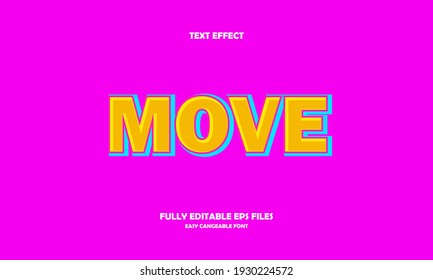 Editable text effect move title style