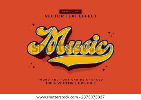 Editable text effect Music 3d cartoon style premium vector