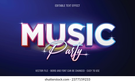 Editable text effect music party mock up