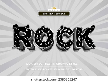Editable text effect with natural stone rock background