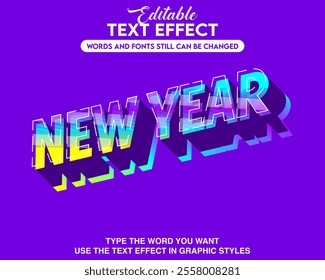 Editable text effect new year theme