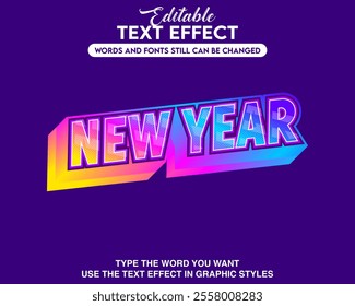 Editable text effect new year theme