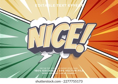 Editable text effect nice 3d Cartoon Comic style premium vector