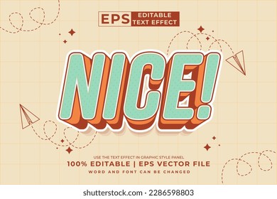 Editable text effect - Nice 3d Cartoon template style premium vector